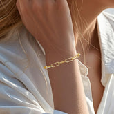 14K Gold Plated Paperclip Bracelet – Triple-Layer Electroplated, Adjustable & Hypoallergenic Copper - HXZ1
